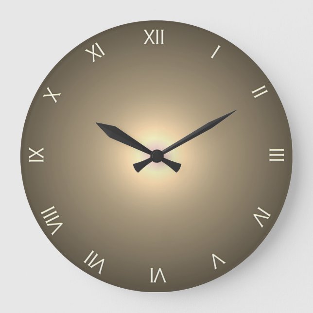 Reloj Redondo Grande Números Romanos Marrones (Anverso)
