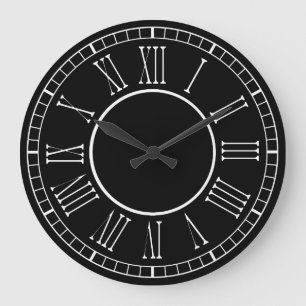 Reloj Redondo Grande Números Romanos Modernos Contemporáneos en Blanco