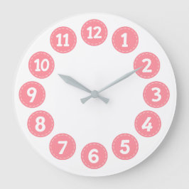 Reloj Redondo Grande Números rosados lindos