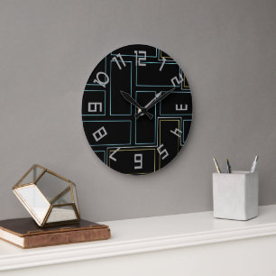 Reloj Redondo Grande Números Rústicos de Monograma