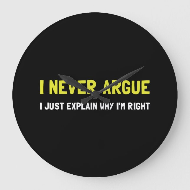 Reloj Redondo Grande Nunca discuto (Anverso)