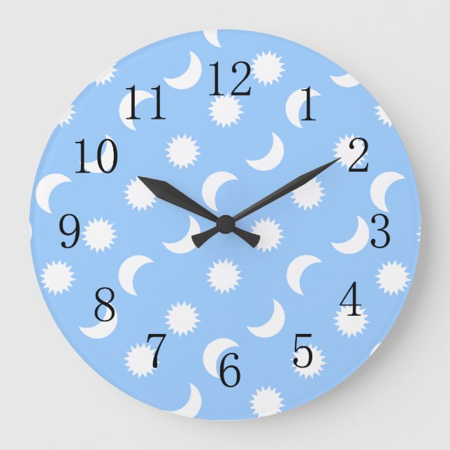 Reloj Redondo Grande Nursera Sun Moon Blue de bajo precio (Anverso)