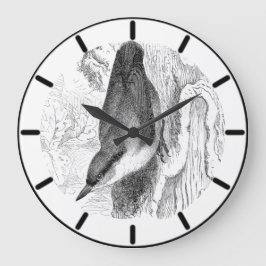 Reloj Redondo Grande Nuthatch British Bird Large Clock