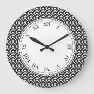 Reloj Redondo Grande NY Art Deco Metropolitano Moderno Negro y Blanco