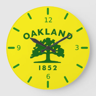 Reloj Redondo Grande Oakland (California) flag Large Clock
