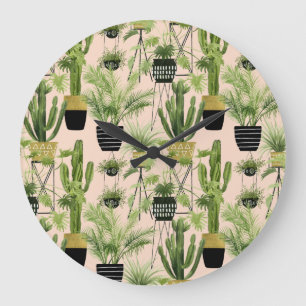 Reloj Redondo Grande Oasis interior  Patrón de crianza vegetal