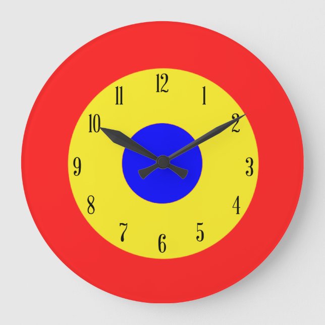 Reloj Redondo Grande Objetivo Bullseye (Anverso)