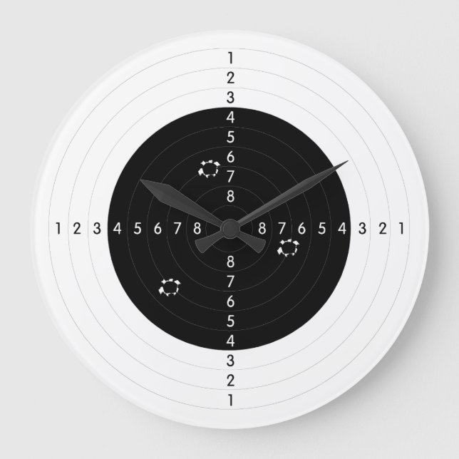 Reloj Redondo Grande Objetivo de rango de armas con agujeros de bala (Anverso)