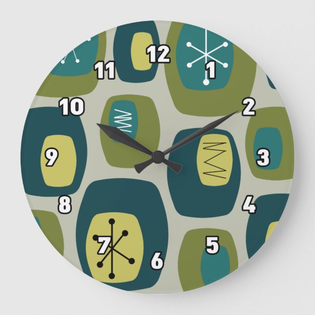 Reloj Redondo Grande Oblongs Olive Green (Anverso)