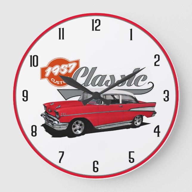 Reloj Redondo Grande Obra clásica roja 1957 (Anverso)