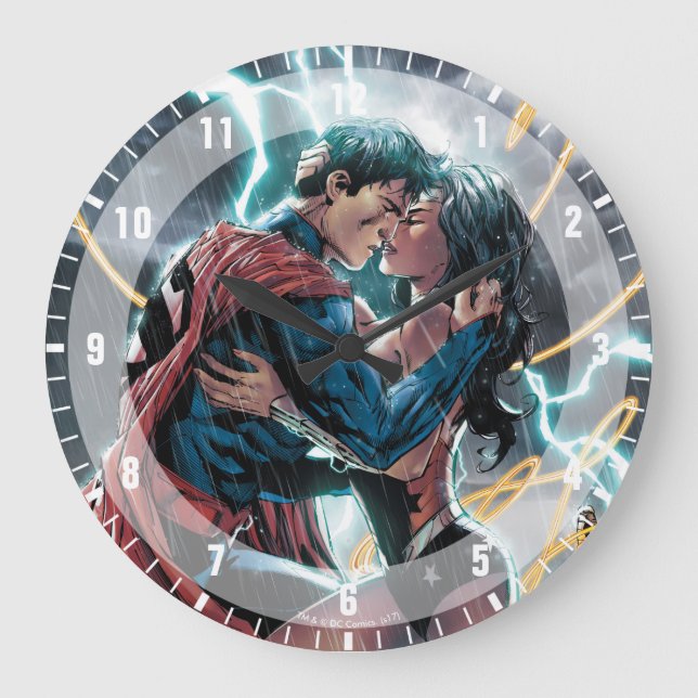 Reloj Redondo Grande Obra promocional de superman/maravilla (Anverso)