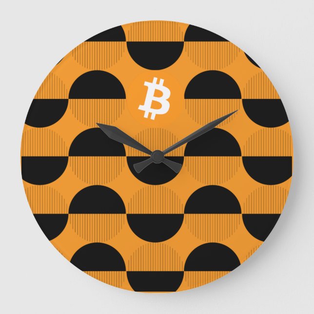 Reloj Redondo Grande Observaciones del Diseñador de bitcoin (Anverso)