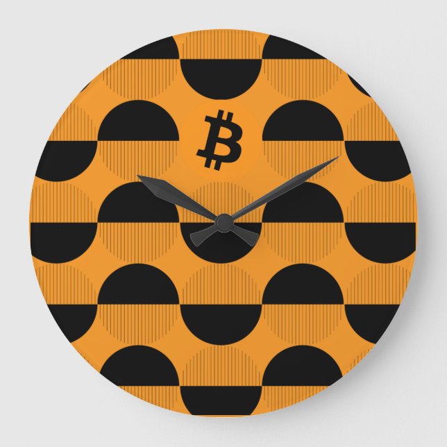 Reloj Redondo Grande Observaciones del Diseñador de bitcoin (Anverso)