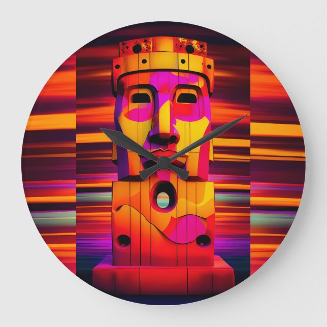 Reloj Redondo Grande Obtén la vista de Dios - Ken Gage Art (Anverso)