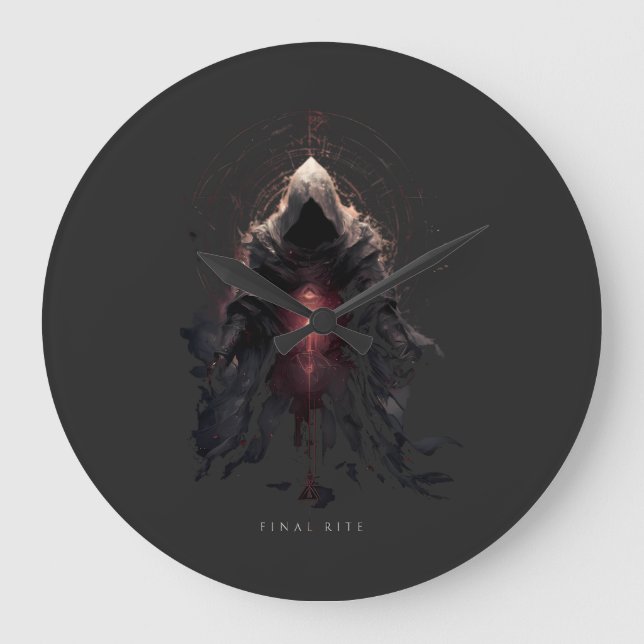 Reloj Redondo Grande Occult Figure Dark Art (Anverso)