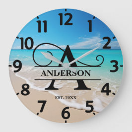 Reloj Redondo Grande Ocean Beach A Monograma