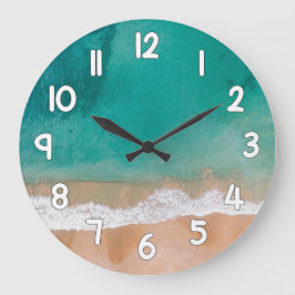 Reloj Redondo Grande Ocean Wave Wall Clock – Sand and Sea Beach Home De