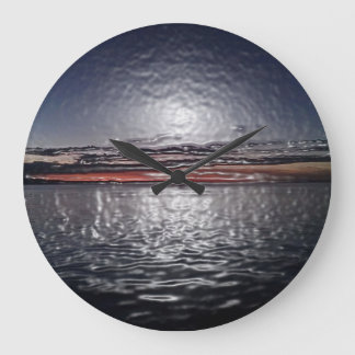Reloj Redondo Grande Oceans Sunset, Rippling Water Wall Clock