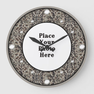 Reloj Redondo Grande Ocelot Your Photo Wall Clock