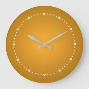 Reloj Redondo Grande Ocre Dorado Tonos Cálidos Alegre