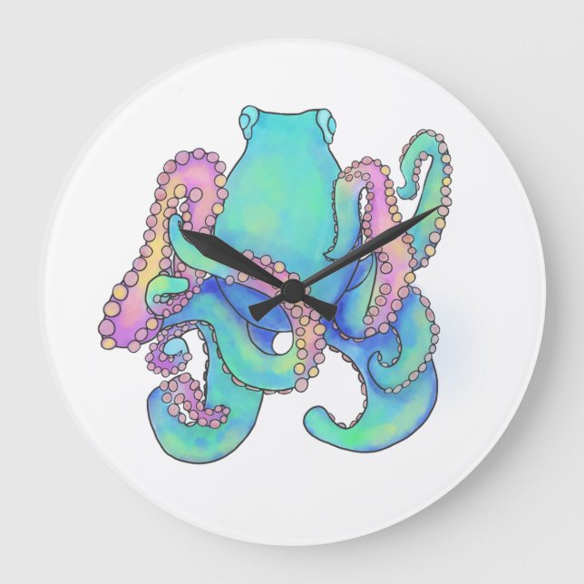 Reloj Redondo Grande Octopus (Anverso)