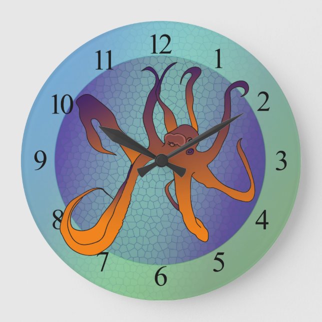 Reloj Redondo Grande Octopus (Anverso)