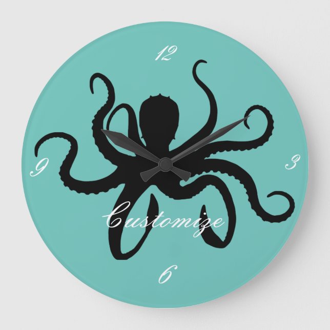 Reloj Redondo Grande Octopus Silhouette Thunder_Cove (Anverso)
