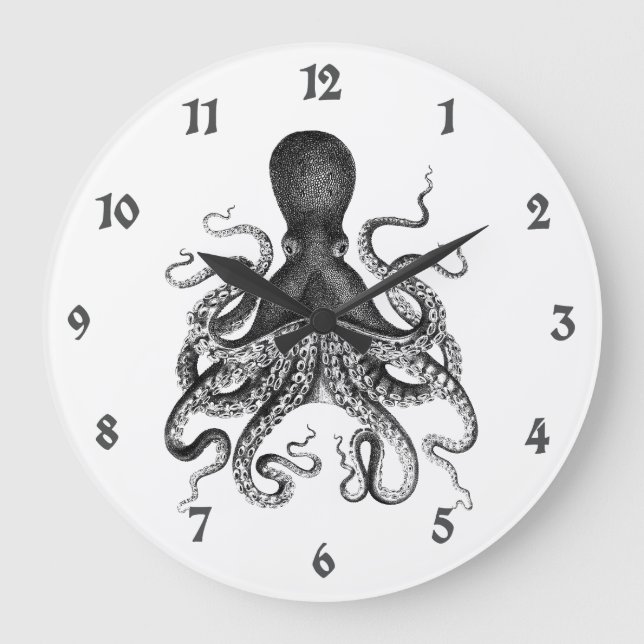 Reloj Redondo Grande Octopus vintage (Anverso)