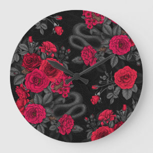 Reloj Redondo Grande Ocultos en los rosas