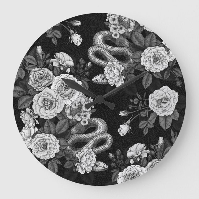 Reloj Redondo Grande Ocultos en los rosas 3 (Anverso)