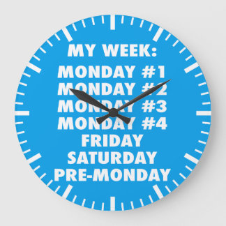 Reloj Redondo Grande Odio los lunes - Novedad divertida