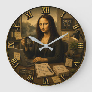 Reloj Redondo Grande Office Funny Mona Lisa Desk Decor Gift