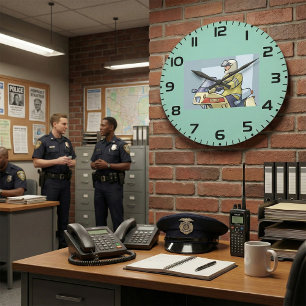 Reloj Redondo Grande Oficial de Motocicleta de la Policía Aplicación de