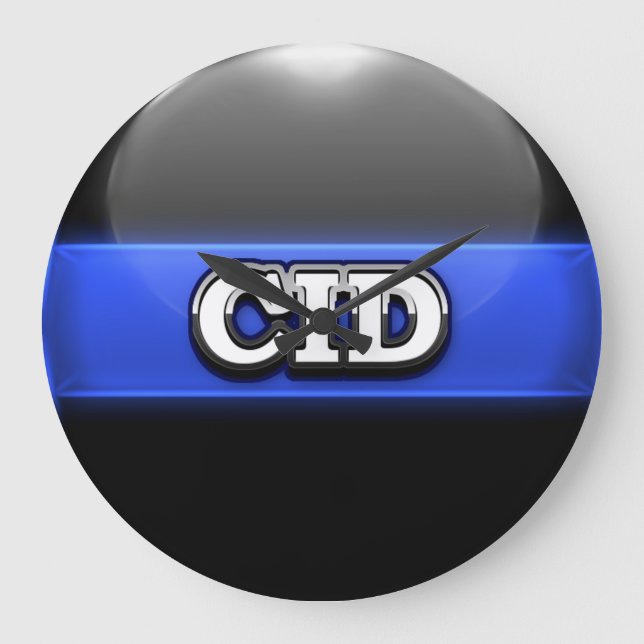 Reloj Redondo Grande Oficina de Policía de la Línea Azul delgada (Anverso)