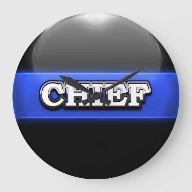 Reloj Redondo Grande Oficina de Policía de la Línea Azul delgada (Anverso)