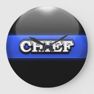 Reloj Redondo Grande Oficina de policía fina de Blue Line