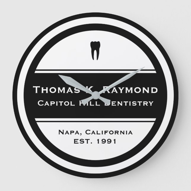 Reloj Redondo Grande Oficina dental (Anverso)