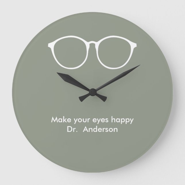 Reloj Redondo Grande Oftalmólogo Optometrista Opticista Gafas De Ojos (Anverso)