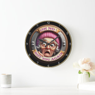 Reloj Redondo Grande ¡Oh No, No Tú De Nuevo!