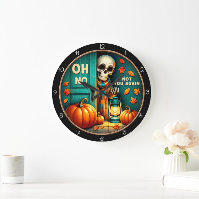 Reloj Redondo Grande Oh No Not You Again Halloween  (Hogar)