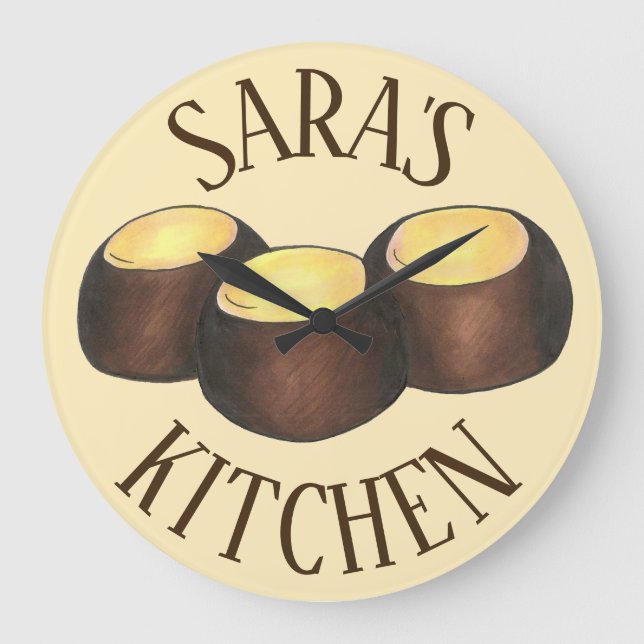 Reloj Redondo Grande Ohio OH Peanut Butter Buckeye Buck Oye Nut Candy (Anverso)