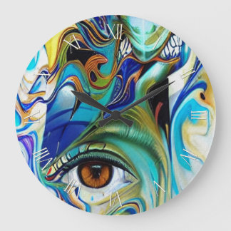 Reloj Redondo Grande Ojo en abstracto
