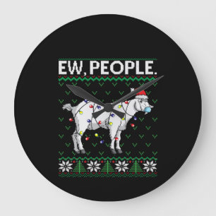 Reloj Redondo Grande Ojo Gente Goat Santa Ugly Christmas Gift