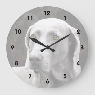Reloj Redondo Grande Ojos conmovedores del Weimaraner