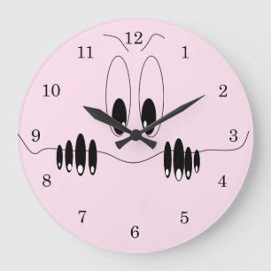 Reloj Redondo Grande Ojos curiosos - Personalizado dibujando sonrisa fe