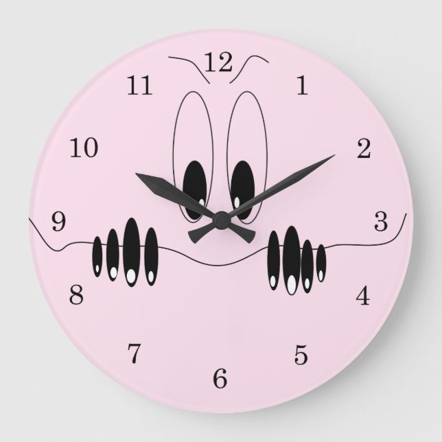 Reloj Redondo Grande Ojos curiosos - Personalizado dibujando sonrisa fe (Anverso)