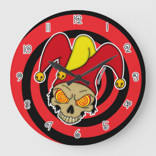 Reloj Redondo Grande Ojos de remolino rojo amarillo Joker muerto (redon