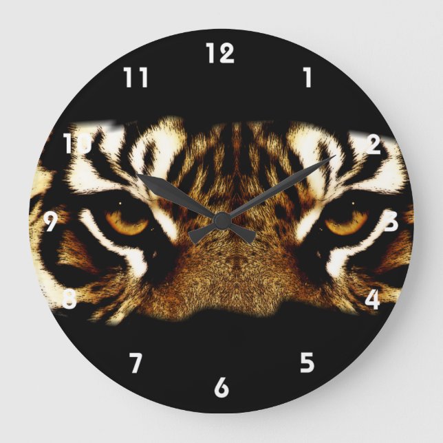Reloj Redondo Grande Ojos de un tigre (Anverso)