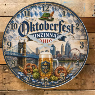 Reloj Redondo Grande Oktoberfest Zinzinnati Festival Ohio German Beer