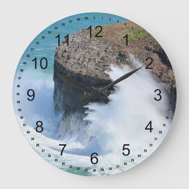 Reloj Redondo Grande Olas oceánicas (Anverso)